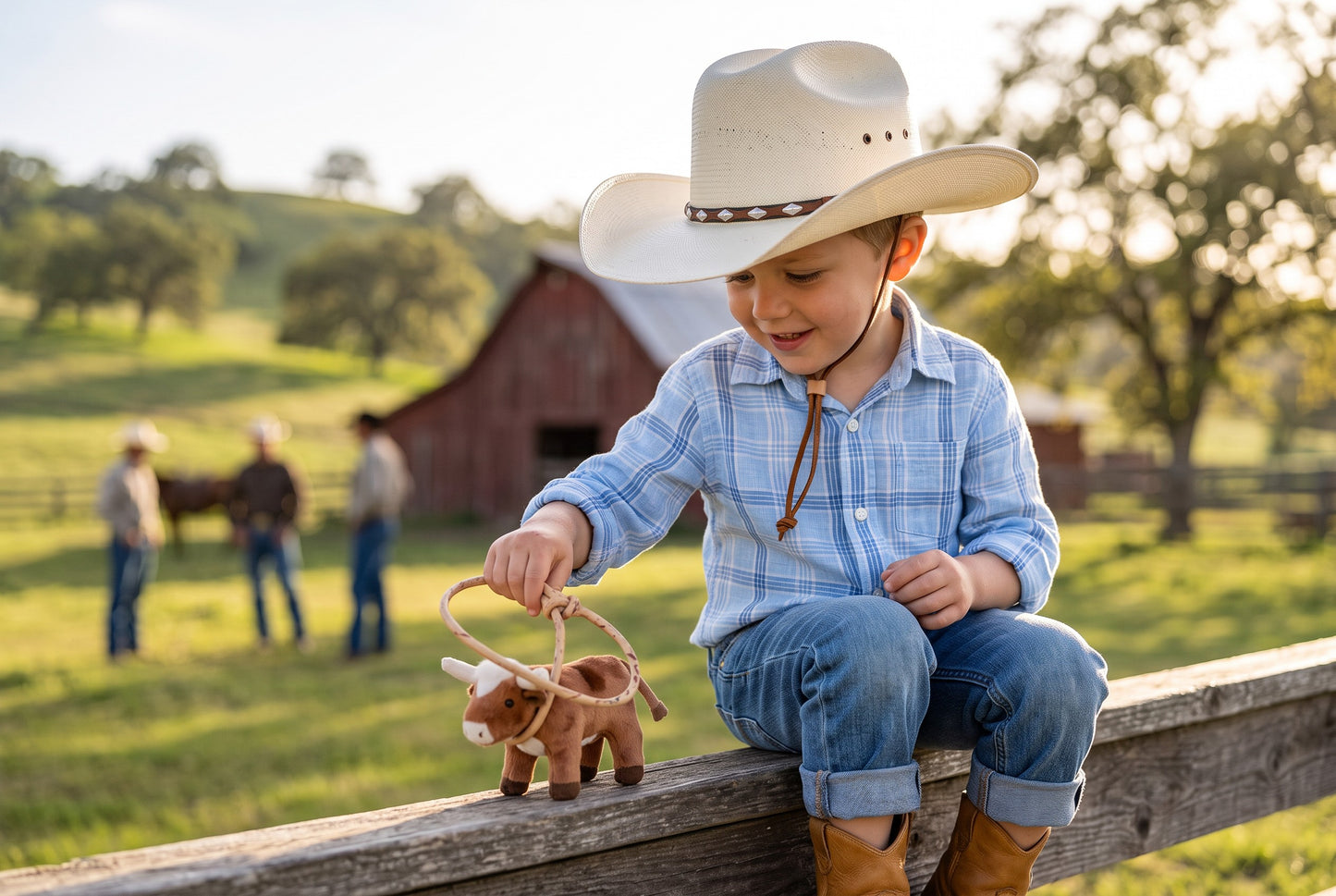 Kids Cattleman Canvas Cowboy Hat with Diamond Studded Hatband