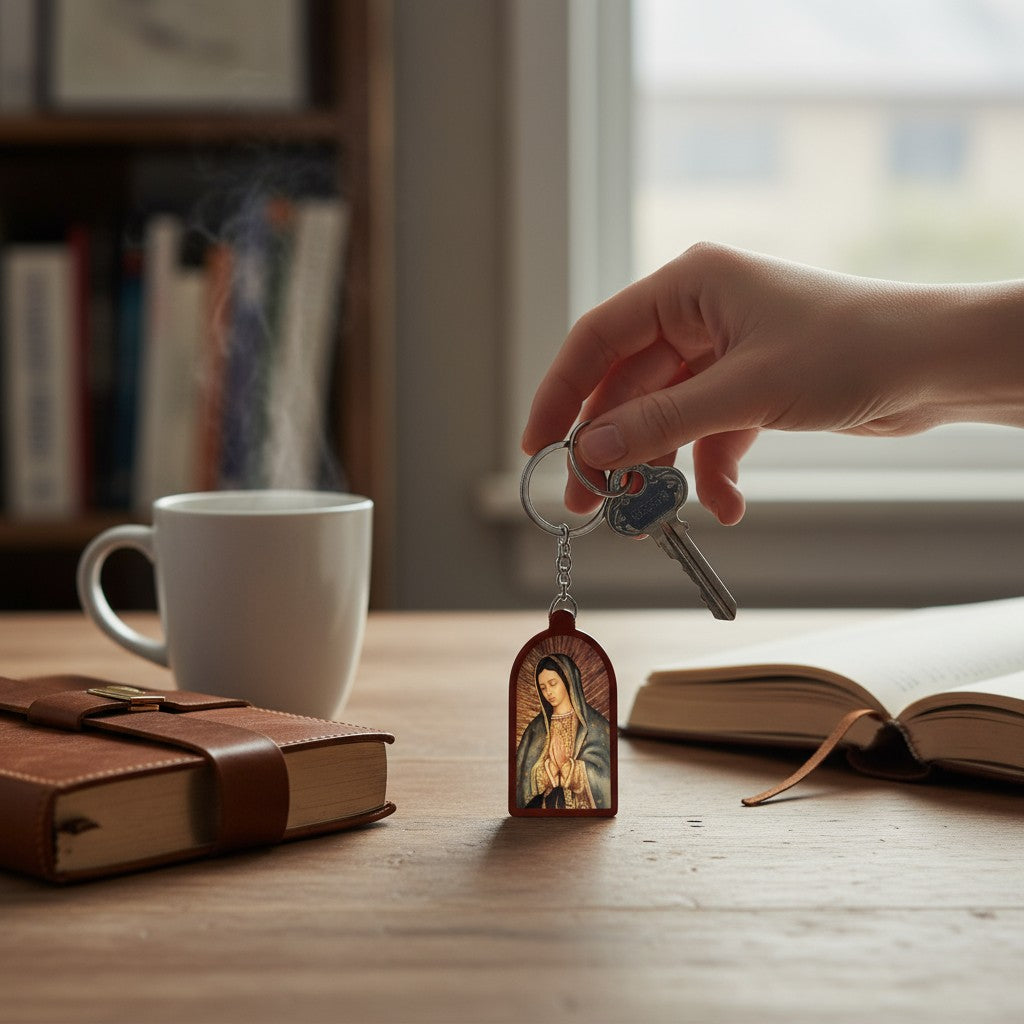 Keychain - Our Lady of Guadalupe (Wooden) 2.5” 