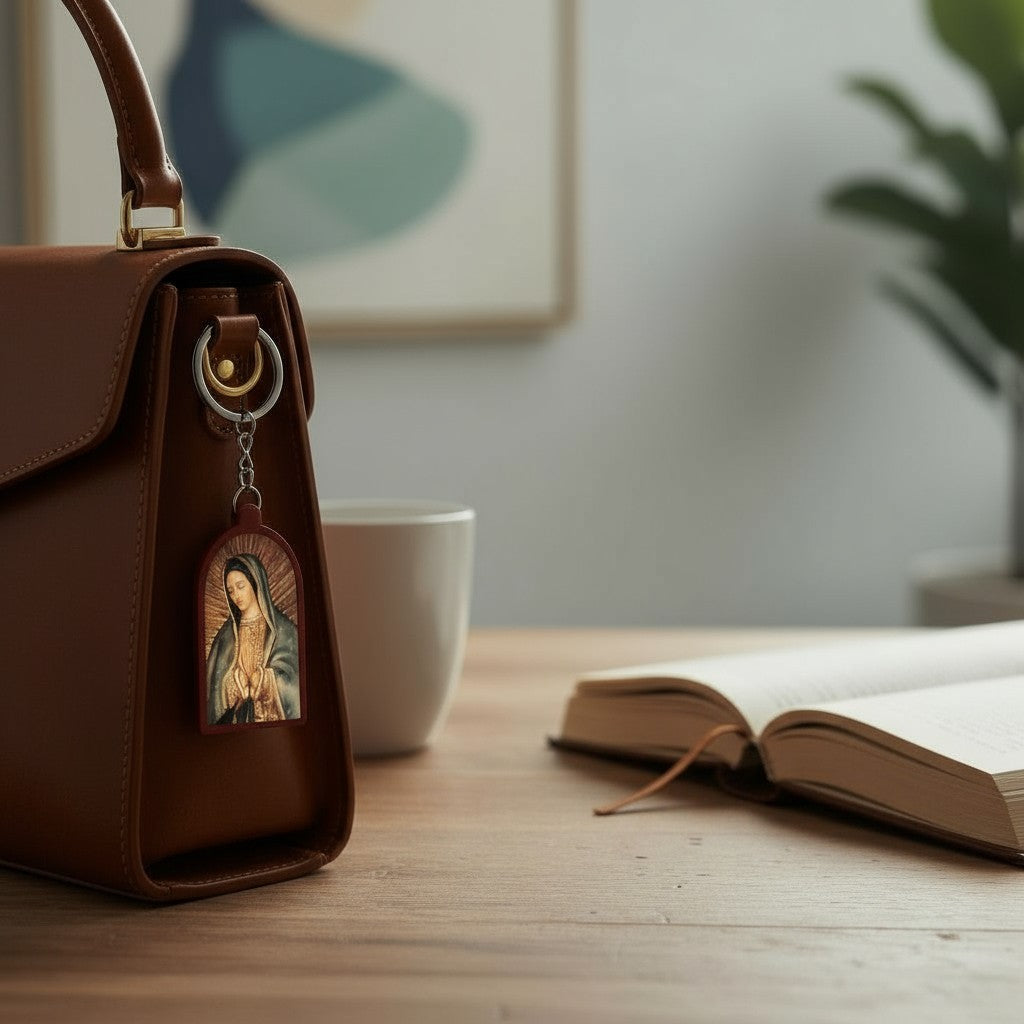 Keychain - Our Lady of Guadalupe (Wooden) 2.5” 