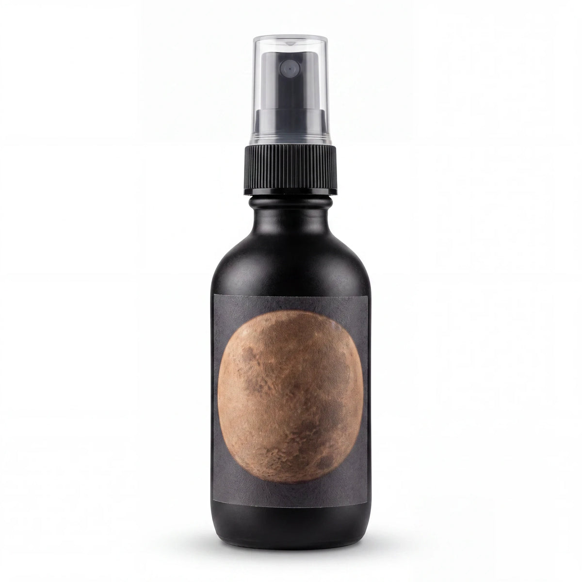 Spirit Warrior Provisions Moon Water smudge spray in a matte black glass bottle with a full moon label