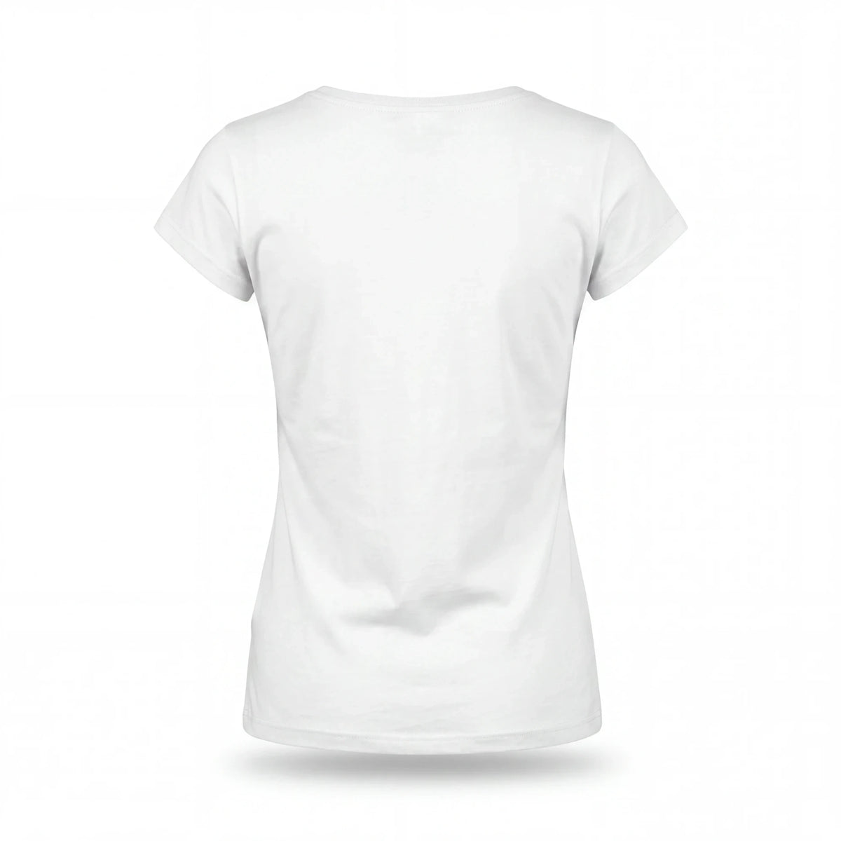 Spirit Warrior Provisions plain white cotton t-shirt, back view of a vintage-inspired western graphic tee