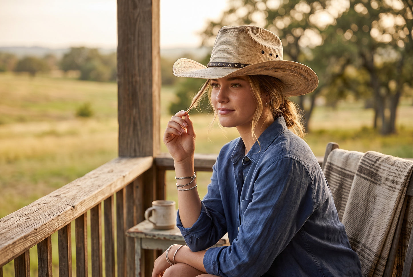 Youth Vented Cattleman Cowboy Hat with Black Biplay Hatband