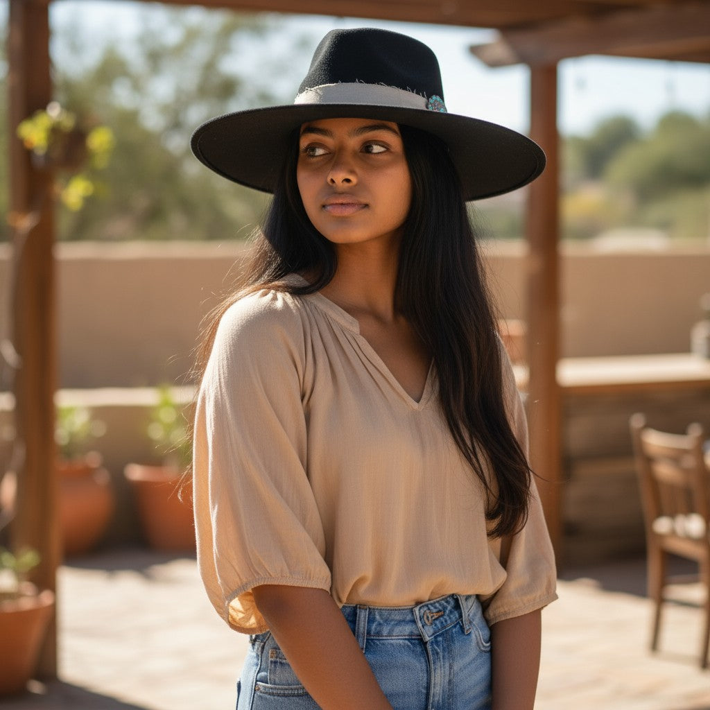 Pitchfront Charlie 1Horse Lainey Wilson Spear Point Black Wool Hat Small